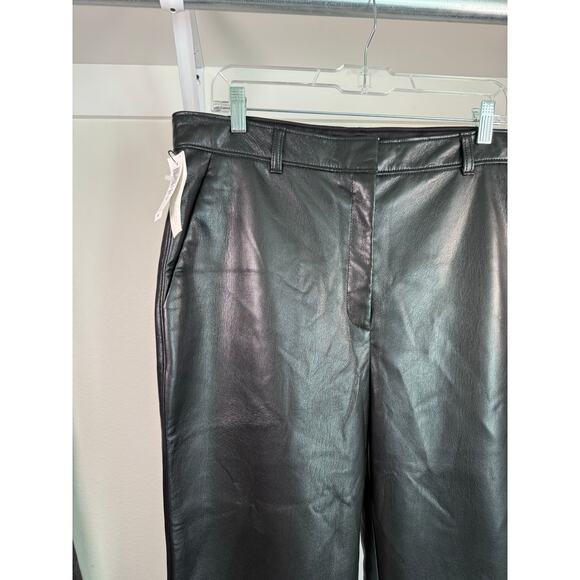 NWT ARITZIA BABATON Command Pant Size 16 Vegan Faux Leather Black Cropped Ankle - Picture 12 of 16